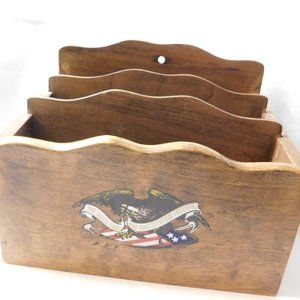 Vintage Patriotic The Union and the Constitution Forever Wood Letter Mail Sorter